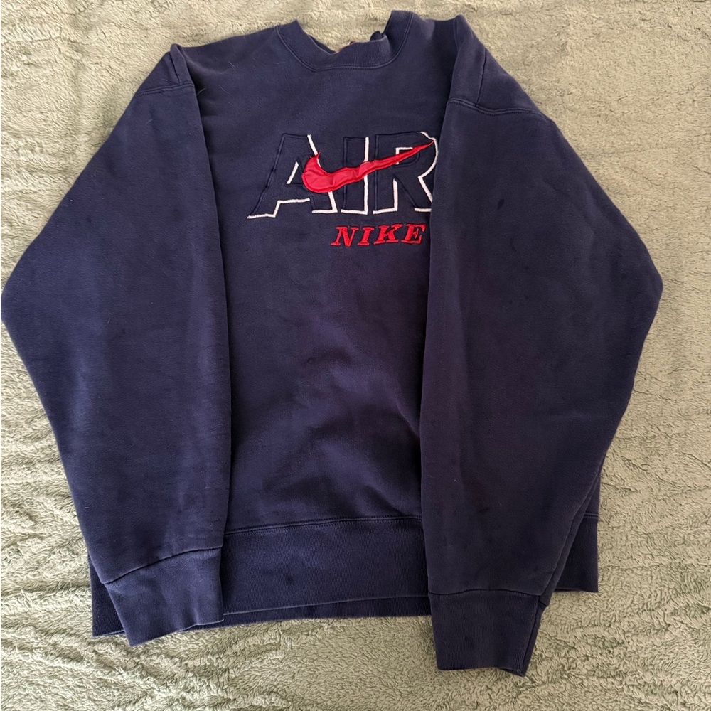 Nike Blue and Red Crewneck Sweater